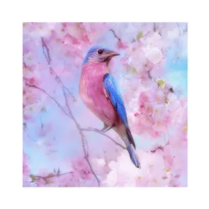 Алмазная живопись «Птица на вишне»