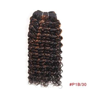 Ciocche di <span class=keywords><strong>Capelli</strong></span> Umani Remy 100G, <span class=keywords><strong>Extension</strong></span> Brasiliane Ricce Pre-Colore P4/30 P4/27 P1B30 - Product Image 2