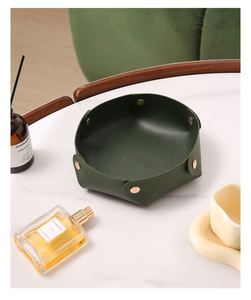 Custom logo Printed Leather Nordic Style Small Detachable Hexagonal Desktop Storage <b>Box</b> Keys Cosmetics Jewelry Household Tray - Product Image 4