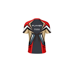 Magliette da Gaming con Logo della Squadra Stampato, Nero e Rosso, Asciugatura Rapida e Confortevole - Product Image 3