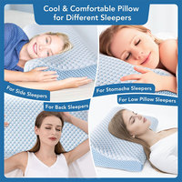 Nouveaux oreillers ergonomiques orthopédiques en mousse à mémoire de forme rafraîchissante avec motif fantaisie et housse en fibre de bambou