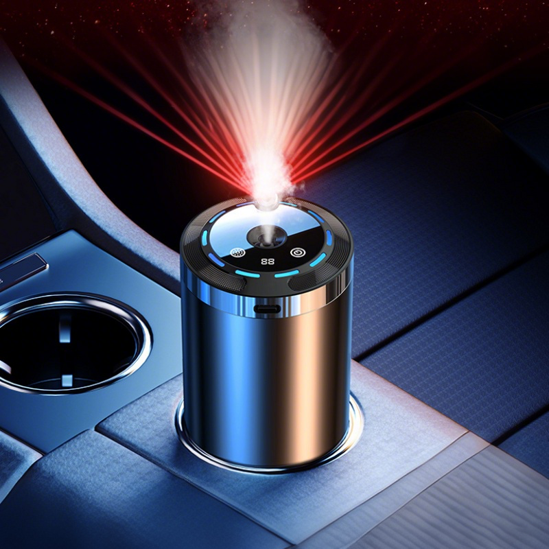 Smart Car Aromatherapy Humidifier: Premium Ornament, Starry Sky, Ambient Light, Auto Start/Stop