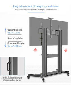 Support <span class=keywords><strong>TV</strong></span> robuste en acier laminé à froid, chariot rétractable à double verrouillage pour téléviseurs grand écran 60-100 pouces, support <span class=keywords><strong>TV</strong></span> stable - Product Image 4
