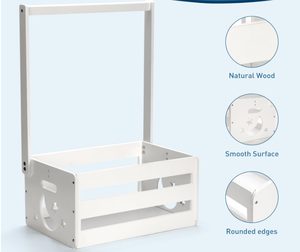 Gifts Wooden Shower Closet Baby Storage <b>Crate</b> With Handle Welcome Gift Basket for Newborn Boys Girls - Product Image 2