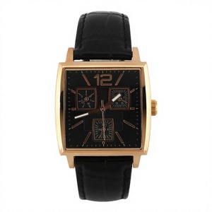 <b>Men</b> <b>Square</b> Dial Quartz <b>Watch</b> Stainless Steel Case Leather Strap Roman Numeral Business Wristwatch Waterproof - Product Image 2