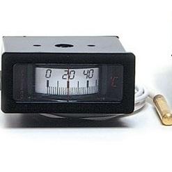 Thermomètre RO-88 corps noir, capillaire mm.1500 recouvert de PVC, température 0+120C div.2C, cadran blanc chiffres numériques noirs, - Product Image 2