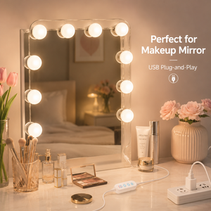 Kit de 10 ampoules LED USB dimmables pour miroir de maquillage, 3 couleurs, pour coiffeuse OEM ODM - Product Image 2