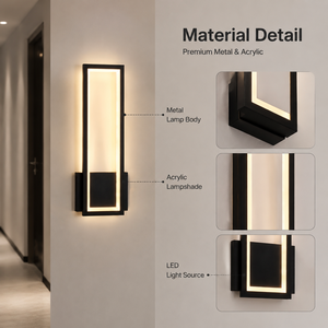 Applique murale LED moderne en acrylique pour chambre à coucher, salon, décoration intérieure, CCT sélectionnable 3000K 4500K 6000K 26W - Product Image 3