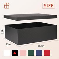 Boîte cadeau en carton noir, boîte d'emballage rigide, logo personnalisé pour cadeau et artisanat
