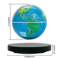 Globo Terráqueo Magnético Levitante con 3 Colores, Rotación de 360°, Lámpara con Mapa del Mundo Flotante Creativa, Fuente de Luz LED, Diseño Moderno