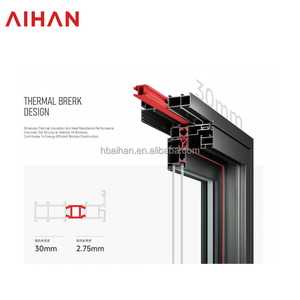 AIHAN NFRC AS2047 Fenêtres modernes à double impact en verre <span class=keywords><strong>Hublot</strong></span> Swing Cadre ouvert en alliage d'aluminium Écran en acier inoxydable Cuisine - Product Image 5