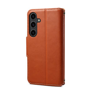 Portatarjetas Funda para teléfono móvil para Samsung <span class=keywords><strong>Galaxy</strong></span> S24 Funda de cuero con tapa de lujo para negocios Negro Azul Naranja Marrón - Product Image 3