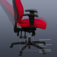 Chaise de bureau en tissu avec siège coulissant, chaises de bureau, chaises ergonomiques pour bureau, chaise ergonomique
