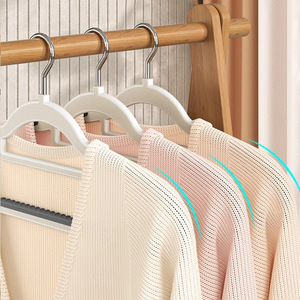 Percha de plástico que no deja marcas con diseño de boca de pez, antideslizante para ropa húmeda y seca, percha de doble posición, para el hogar - Product Image 3