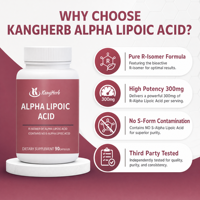 Capsules d'acide alpha-lipoïque R de haute pureté 300 mg, formule pure d'isomère R, sans forme S, testées par un tiers, complément alimentaire