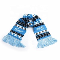 Écharpe carrée d'hiver en acrylique tricoté jacquard personnalisée avec logo imprimé sur mesure pour les supporters de club de football - Style homme