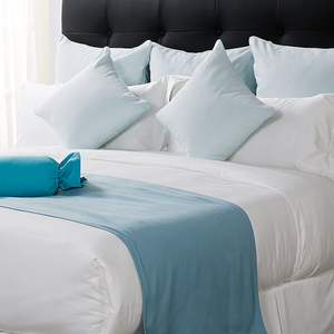 Ensemble de literie en coton de style hôtel draps de lit en lin blanc bon marché housse de <span class=keywords><strong>couette</strong></span> taie d'<span class=keywords><strong>oreiller</strong></span> ajustée <span class=keywords><strong>couette</strong></span> roi pour usage domestique - Product Image 4