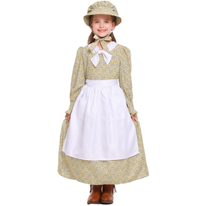 Bufanda floral amarilla para niños Chica colonial para Amazon Source Prairie Pioneer Vestido pastoral Idea de disfraz de Halloween - Product Image 1