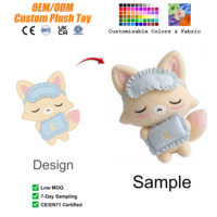 Peluche personnalisée renard, mascotte en peluche, animal en peluche sur mesure avec tenues, peluches Kawaii toutes tailles