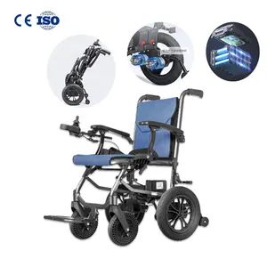 Alumínio poder customizável cadeira de rodas elétrica leve e dobrável emergência à venda
