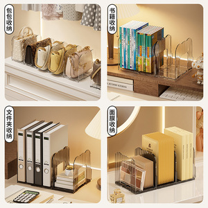 Transparent Handbag <b>Storage</b> Rack Rectangular <b>Stackable</b> With Compartments <b>Wardrobe</b> Organizer Closet Divider Standing Type - Product Image 4