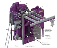 Nueva máquina de granallado superior, colgador giratorio tipo gancho, construcción de acero, desbarbado, pulido con Motor de núcleo PLC