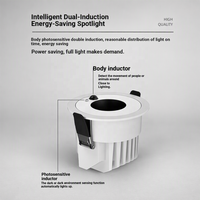 Downlight LED intelligent professionnel en aluminium avec capteur, 10W 15W 20W, haute dissipation thermique, spot encastré