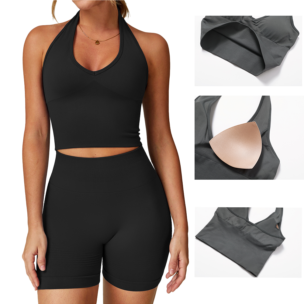 Women Breathable Halter Yoga Vest Women's Elastic Tight Yoga Top Outdoor Fitness Sports Underwear