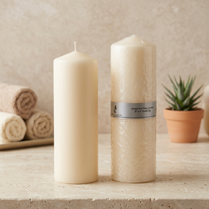 Vela cilíndrica artesanal de cera de soja sin aroma CGA089-I 3x9 con cúpula superior, color marfil, para Navidad y bodas - Product Image 3