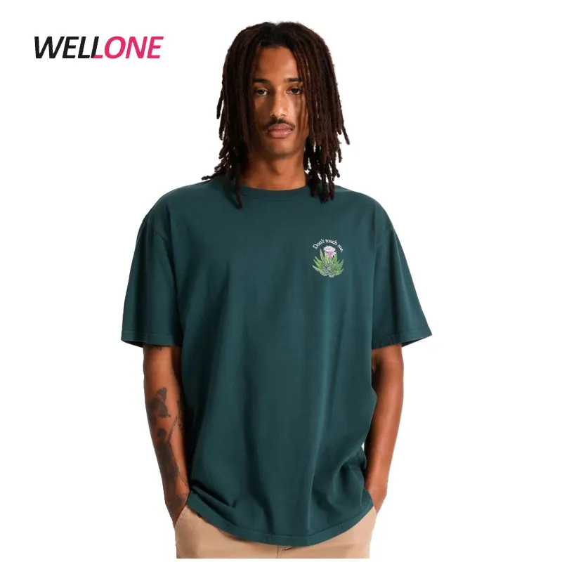 Drop Shoulder Custom DTG Brand Design Men Fashion Green Oversized T shirt