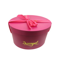 Boîtes rondes en papier pour chocolats d'anniversaire à la fraise vides avec couvercle transparent, emballage en forme de cercle