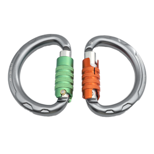 Semicircle Carabiner Aluminum Alloy Polished Green Orange Locking Climbing <b>Hook</b> - Product Image 1