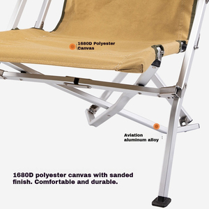 Chaise pliante HOUMU en alliage d'aluminium pour l'extérieur - Design incurvé inclinable à dossier haut portable en toile de polyester 16A pour la pêche et le <span class=keywords><strong>camping</strong></span> - Product Image 2