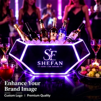VipGeieium Nouveau Seau à Glace en Acrylique Personnalisé pour Bar et Club, Porte-Bouteilles de Bière, Seau à Champagne LED avec Lumière