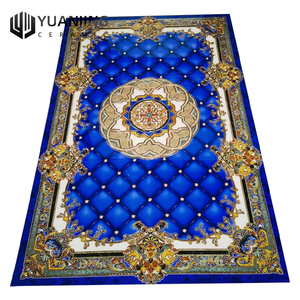 Baldosas de suelo 1200x1800mm porcelana dorada pulida 3D azulejos decorativos Flor de cristal alfombra Patchwork antideslizante Firebrick Villa - Product Image 3
