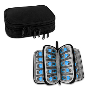 U Disk Storage Case 30 Slots Nylon Black Soft Shell <b>USB</b> <b>Flash</b> <b>Drive</b> Organizer Protective Bag For Travel and Storage - Product Image 1