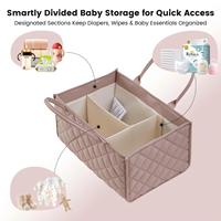Organisateur de couches matelassé et résistant à l'eau, panier de rangement pour bébé rembourré avec séparateurs amovibles, grand panier de rangement pour couches et lingettes
