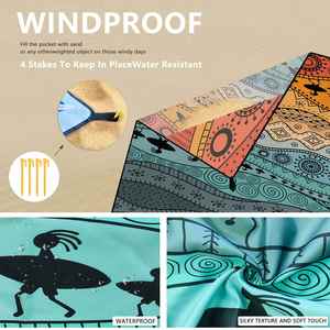 Tapis de plage imperméable personnalisé 86,6''*70,8'' – Couverture de pique-nique à séchage rapide pour le voyage, le camping, la randonnée, accessoires de plage - Product Image 4