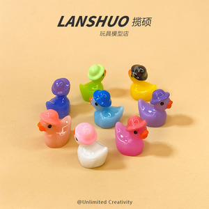 Figuras de pato de resina en miniatura, forma de animal 3D, decoración del hogar, accesorios artesanales - Product Image 5