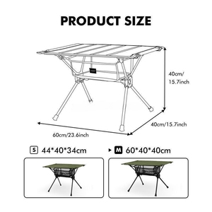 Mesa de camping de aluminio ligera portátil, mesa de mochilero plegable compacta para exteriores con función lateral de tienda de playa - Product Image 2