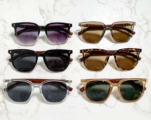 Gafas de Sol Cuadradas de Moda 2025, Montura de Madera TR+ Metal Marrón, Lentes de PC, Ligeras, Protección UV400, Cómodas - Product Image 2