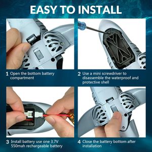 ขนาด1:18จำลองระยะไกล <span class=keywords><strong>Megalodon</strong></span> ฉลามของเล่นสำหรับเด็กผู้ชายและเด็กผู้หญิงที่มีไฟและแบตเตอรี่<span class=keywords><strong>2</strong></span>ลำ RC และเรือ - Product Image 2