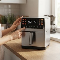 Friteuse à air électrique 8L de haute qualité avec double chauffage, écran tactile LED, contrôle intelligent et revêtement antiadhésif pour usage domestique