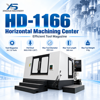 Centre d'usinage CNC horizontal HD1166 3 axes avec contrôleur NT40, table 500x500mm, pour découpe de métaux lourds, 24 outils