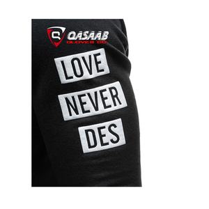 High Quality Men's Polyester Sweatshirt New Arrival <b>Black</b> Hooded Gym Pullover With Letter-Printings For Winter - Product Image 2