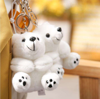 Mignon Mini Super Doux PP Coton En Peluche Brodé Ours Polaire Pendentif Porte-clés Poupée Soulagement Du Stress Fonction Confortable Cadeau Commémoratif