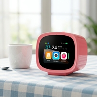 Réveil intelligent portable rechargeable avec IA, horloge de table tactile LCD avec chatbot IA pour tout-petits, en plastique, compatible Wi-Fi, Type-C