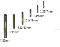 Microchip RFID de Vidrio en Tubo LED NFC, Programable, Iso14443A, Mini, Resistente al Agua, para Rastreo de Animales, con Jeringa