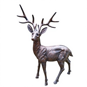 Decorative Handmade Large Size Bronze Reindeer Statue For <b>Christmas</b> Decoration Farm & Garden Supplier - Product Image 1