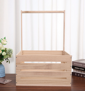 Cesta de Regalo de Madera Rectangular Personalizada OEM para Baby Shower con Asa para Recién Nacidos, Niños y Niñas - Product Image 3